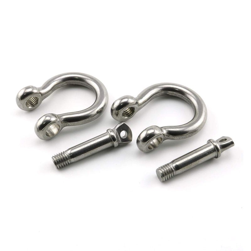 Heyous 2pcs 3/8 Inch 10mm Screw Pin Anchor Shackle Stainless Steel Heavy Duty Bow Shape Load Clamp for Chains Wirerope Lifting Paracord Outdoor Camping Survival Rope Bracelets - Image 4